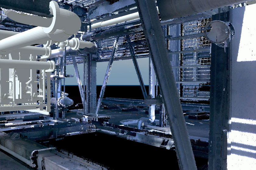 点群データ+BIMによる撤去後の画像